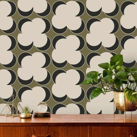 Offset Papier peint Olive Linen