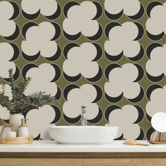 Offset Papier peint Olive Linen