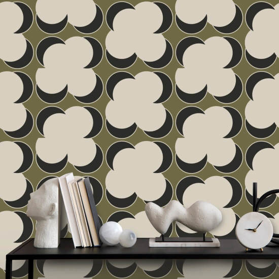 Offset Papier peint Olive Linen