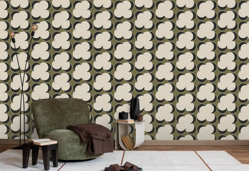 Offset Papier peint Olive Linen