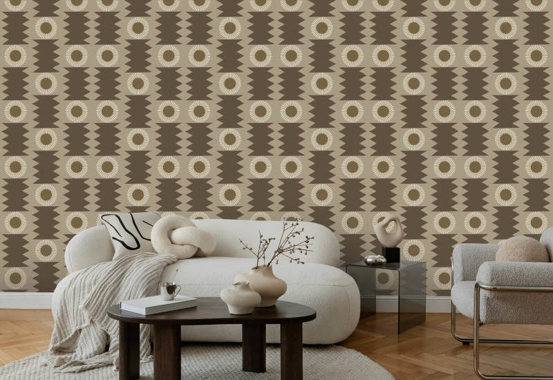 Drystone Umber Wallpaper