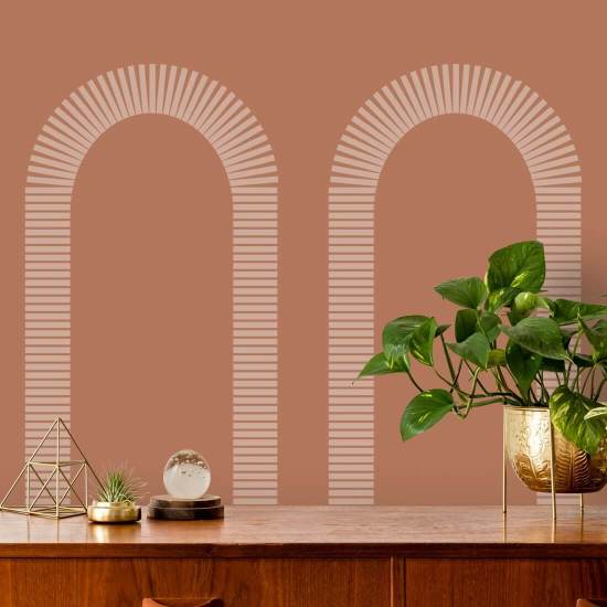 Colonnade Brown Clay Wallpaper