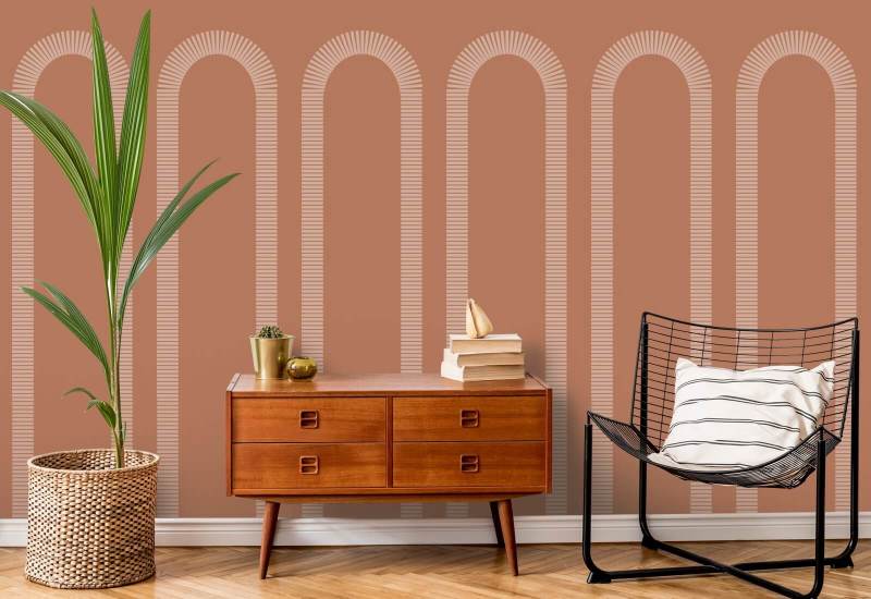 Colonnade Brown Clay Wallpaper