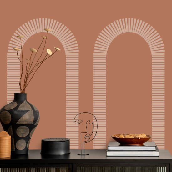 Colonnade Brown Clay Wallpaper