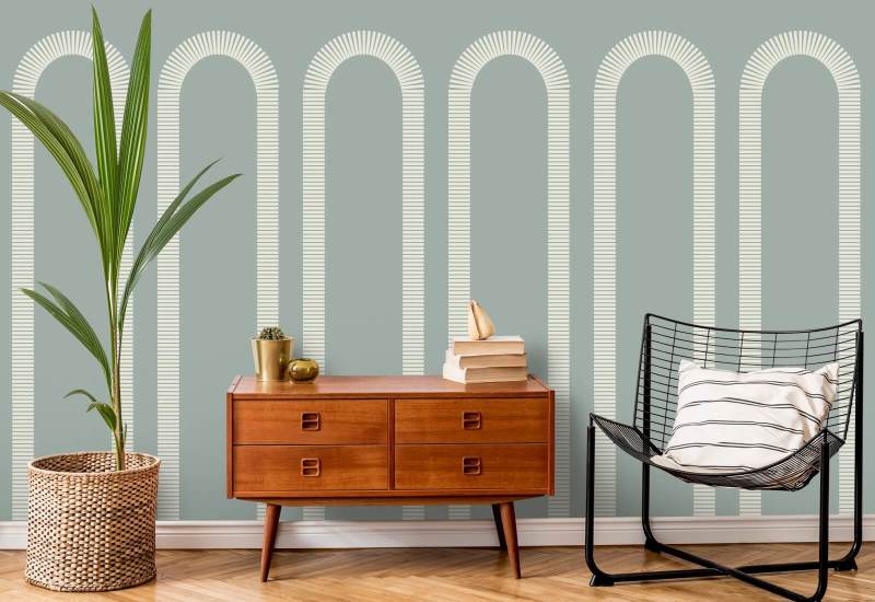 Colonnade Powder Ash Wallpaper