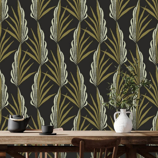 Areca-Palme Goldene schwarze Tapete