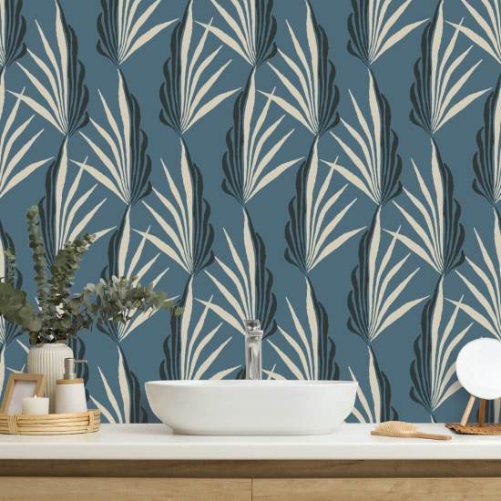 Areca palme Early Morning Blue Bakgrunn