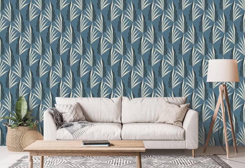 Palmeira Areca Papel de parede azul de manhã cedo