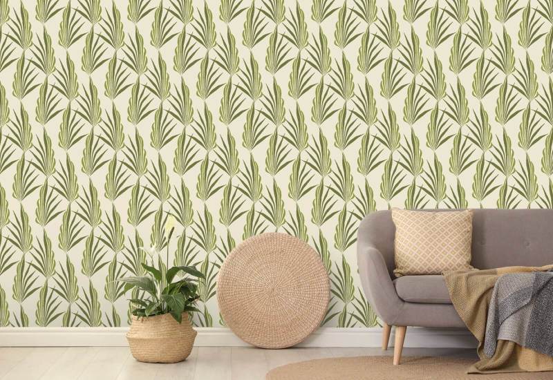 Palmier Areca Papier peint Green Leaf