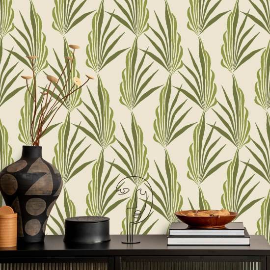 Palmier Areca Papier peint Green Leaf