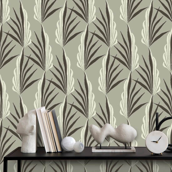 Palmeira Areca Papel de parede cinza quente