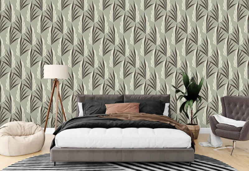 Areca Palm Warm Gray Wallpaper