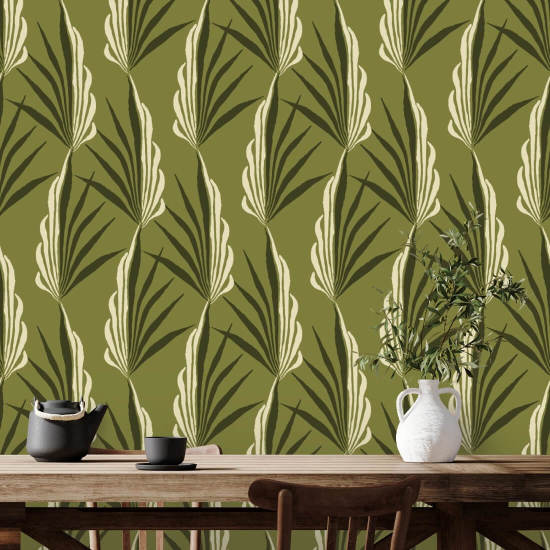 Areca Palm Light Olive Wallpaper