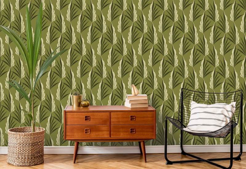 Areca Palm Light Olive Wallpaper