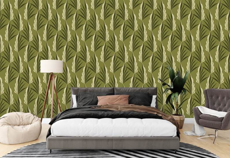 Palmeira Areca Papel de parede de oliveira clara