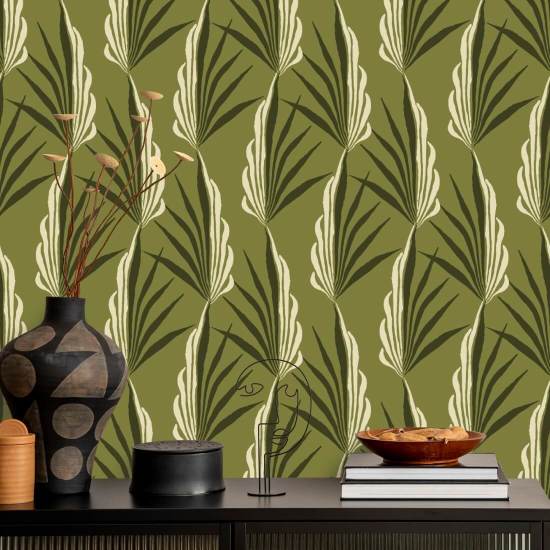 Areca Palm Light Olive Wallpaper