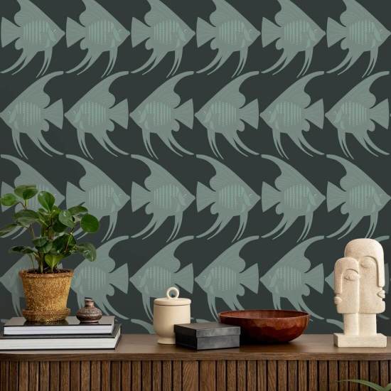 Engelfisk Svart Bakgrunn