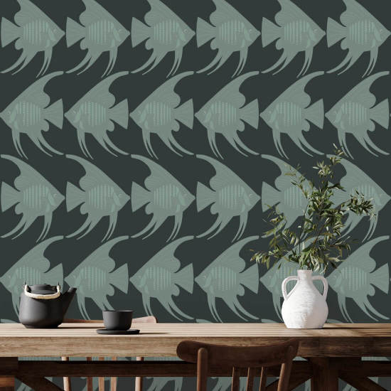 Ängelfisk Svart Bakgrund