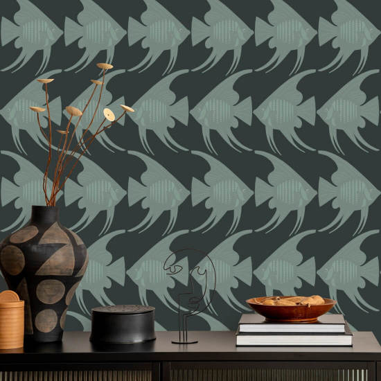 Engelfisk Svart Bakgrunn