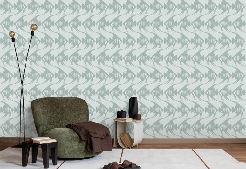 Poisson-ange Papier peint Baha Blue