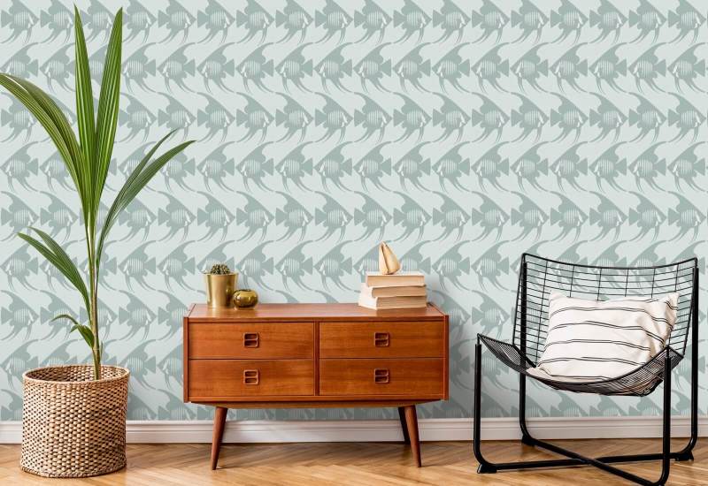 Poisson-ange Papier peint Baha Blue