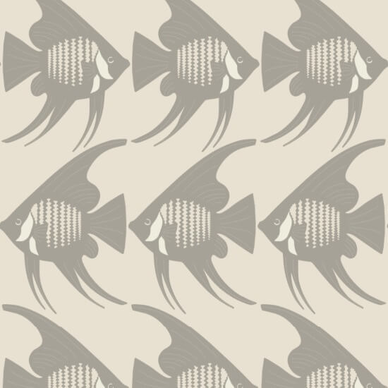Angel Fish Taupe Wallpaper