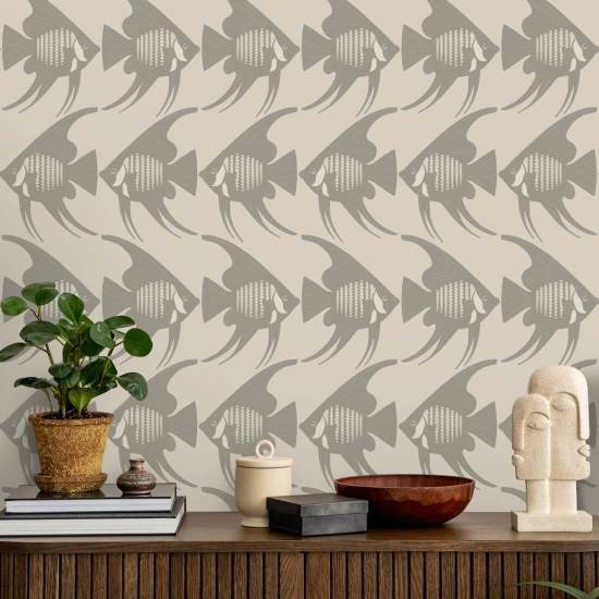 Peixe anjo Papel de parede taupe