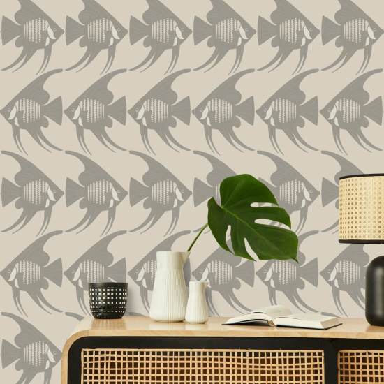 Engelvis Taupe behang