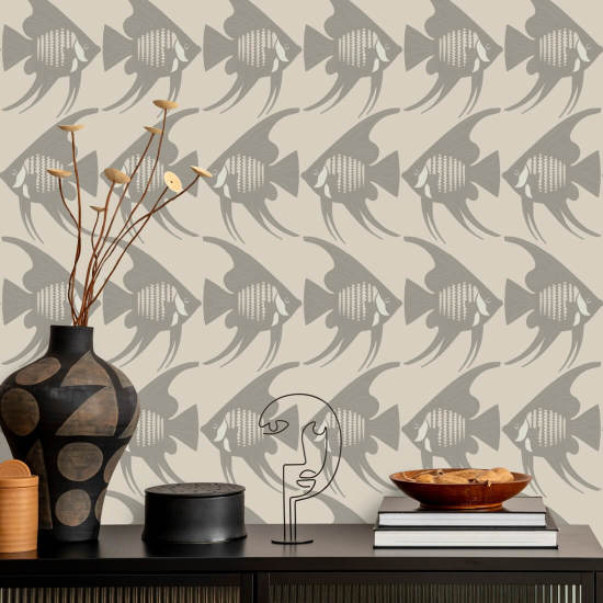 Engelvis Taupe behang