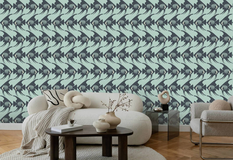 Angel Fish Turquoise Wallpaper
