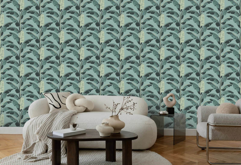 Banana Leaf Blue Wallpaper