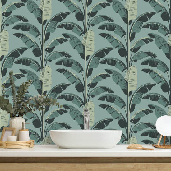Banana Leaf Blue Wallpaper