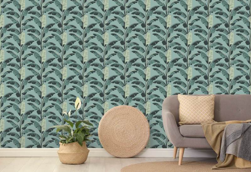 Banana Leaf Blue Wallpaper
