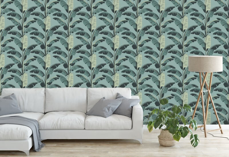 Banana Leaf Blue Wallpaper