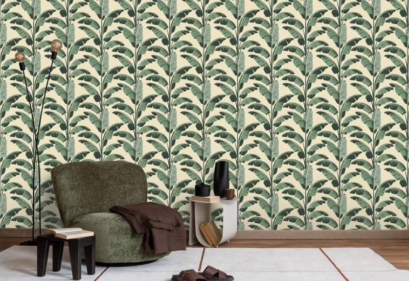 Feuille de bananier Papier peint Champagne