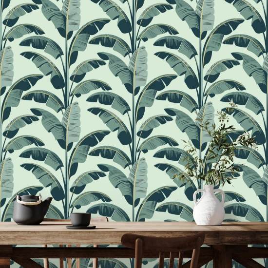 Banana Leaf Green Wallpaper