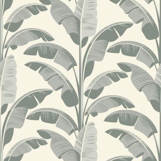 Banana Leaf Sage Gray Wallpaper