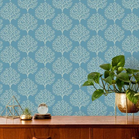 Strand Coral Sanibel Blaue Tapete