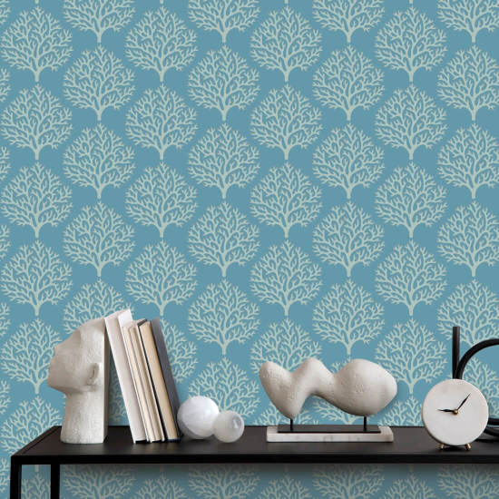 Coral de praia Papel de parede azul Sanibel