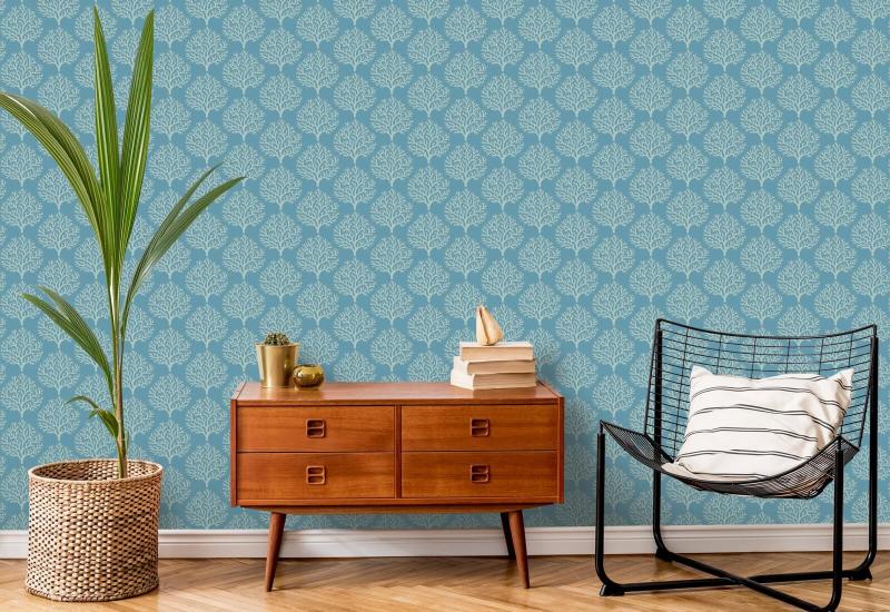 Coral de plage Papier peint Sanibel Blue