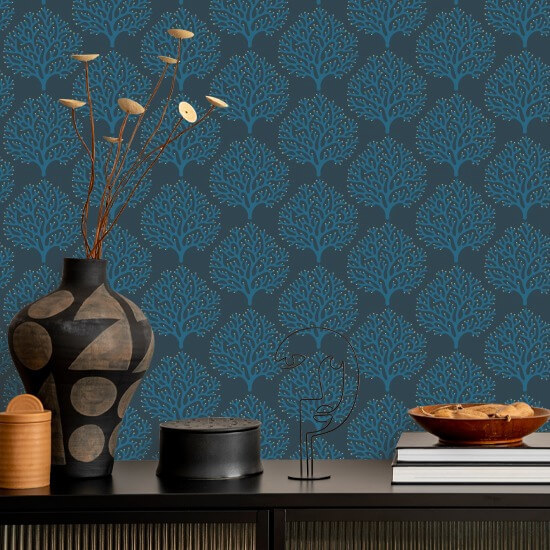 Beach Coral Midnight Sky Wallpaper