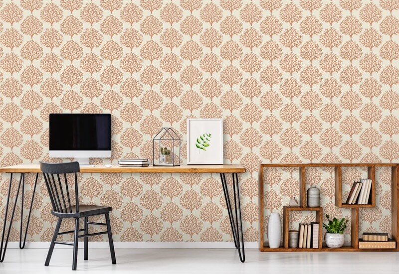 Beach Coral Red Clay Wallpaper