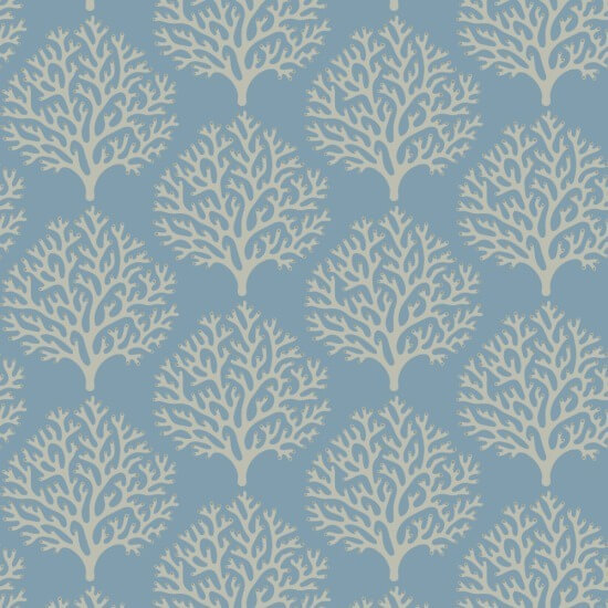 Beach Coral Sky Blue Wallpaper