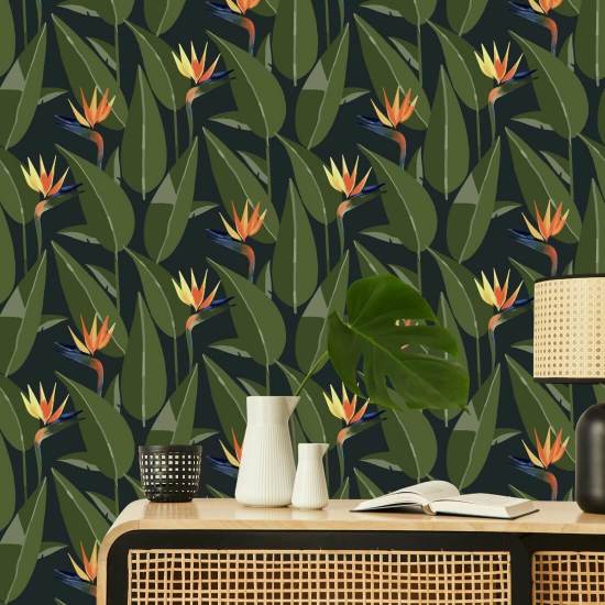 Paradisets fugle Sort tapet