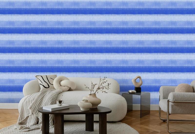 Cabana Stripe Blues Wallpaper