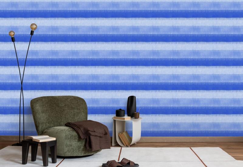Cabana Stripe Blues Wallpaper