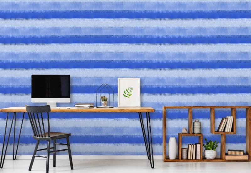 Cabana Stripe Blues Wallpaper