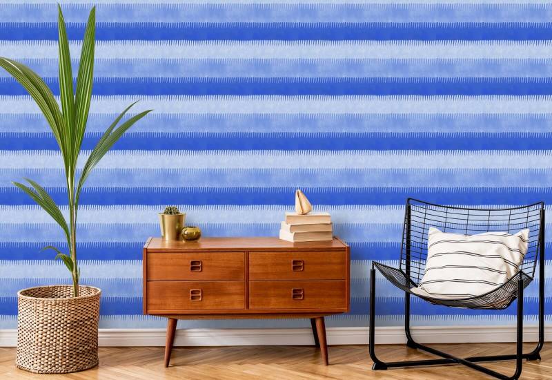 Cabana Stripe Blues Wallpaper