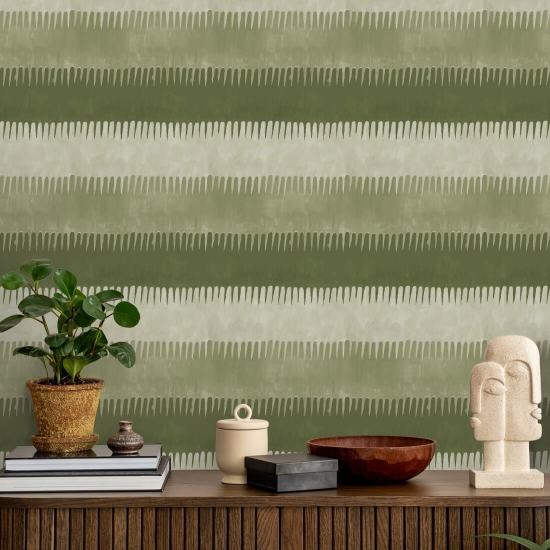 Cabana Stripe Oliven-Hintergrundbild