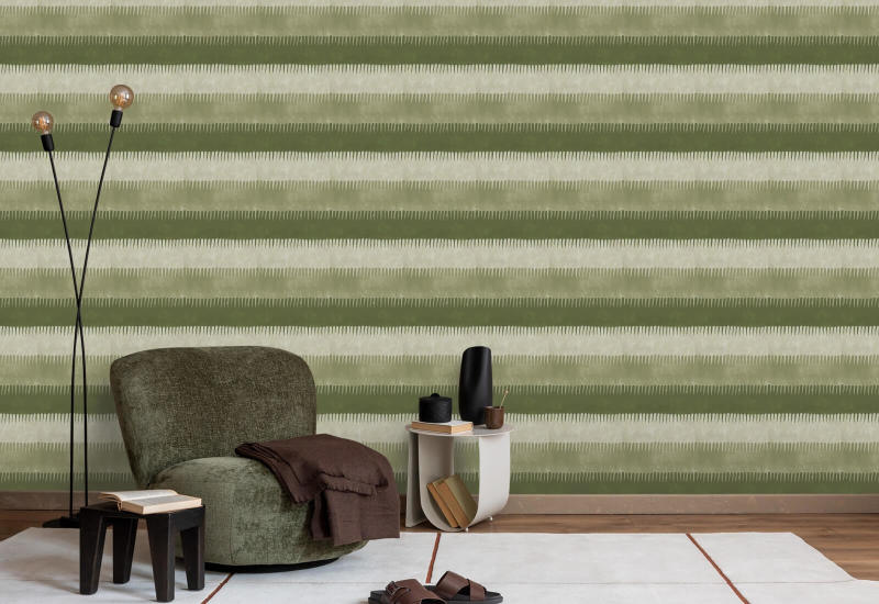 Cabana Stripe papel de parede de azeitonas